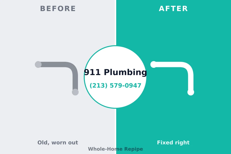 Before and after: plumbing repair Goodrich, MI